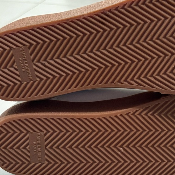 SAINT LAURENT COURT CLASSIC EMBROIDERED SNEAKERS IN SMOOTH LEATHER OPTIC WHITE - Picture 2 of 5